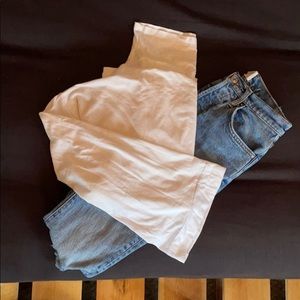 Free People white mock-neck long sleeve